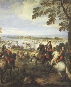 Parrocel, Joseph Crossing of the Rhine by the Army of Louis XIV on 12 June (mk05) Norge oil painting art